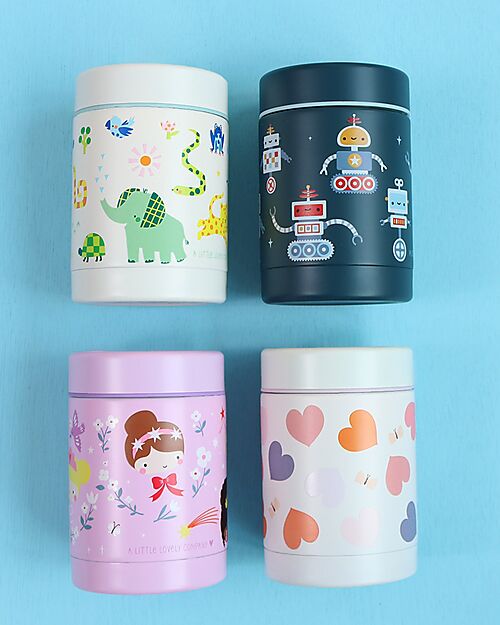 A Little Lovely Company Stainless Steel Food Holder Thermos - 300 ml - Robot Thermos Bottles
