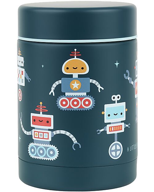 A Little Lovely Company Stainless Steel Food Holder Thermos - 300 ml - Robot Thermos Bottles