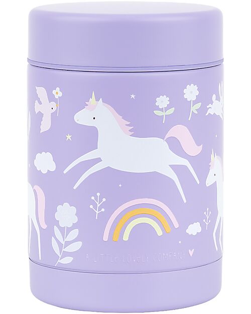 A Little Lovely Company Stainless Steel Food Holder Thermos - 300 ml - Unicorn Dreams Thermal Containers