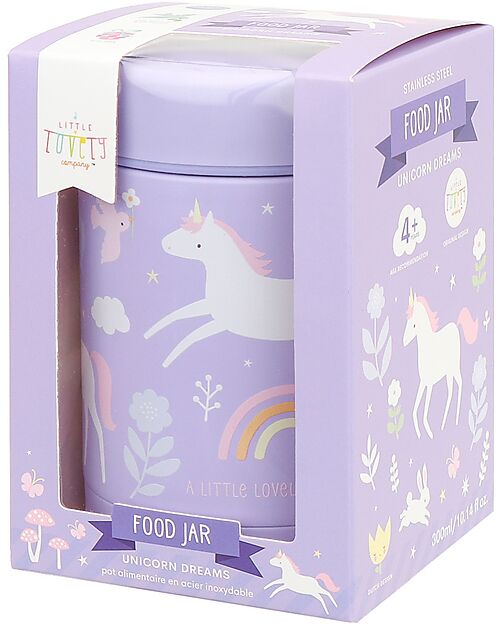 A Little Lovely Company Stainless Steel Food Holder Thermos - 300 ml - Unicorn Dreams Thermal Containers