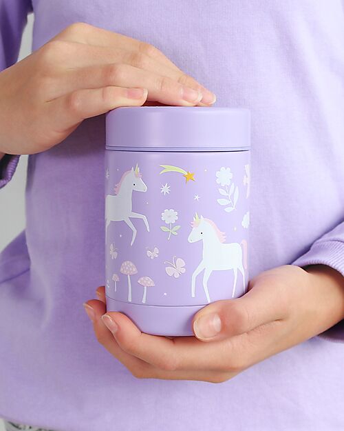 A Little Lovely Company Stainless Steel Food Holder Thermos - 300 ml - Unicorn Dreams Thermal Containers