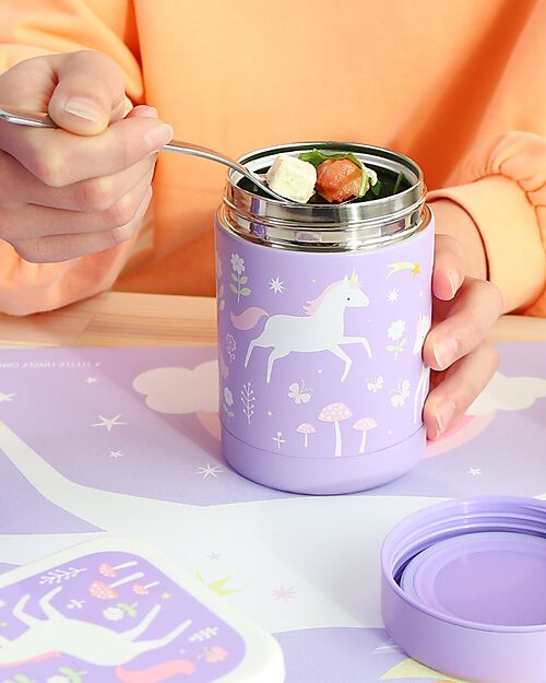 A Little Lovely Company Stainless Steel Food Holder Thermos - 300 ml - Unicorn Dreams Thermal Containers