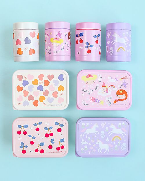A Little Lovely Company Stainless Steel Food Holder Thermos - 300 ml - Unicorn Dreams Thermal Containers