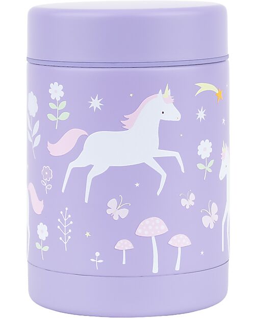 A Little Lovely Company Stainless Steel Food Holder Thermos - 300 ml - Unicorn Dreams Thermal Containers