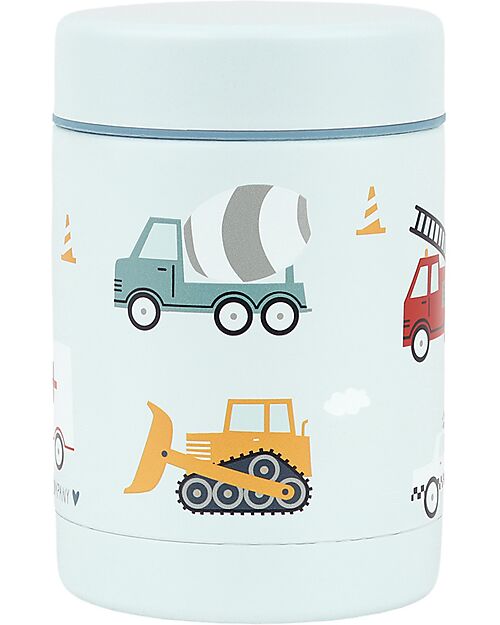 A Little Lovely Company Stainless Steel Food Holder Thermos - 300 ml - Vehicles Thermos Bottles