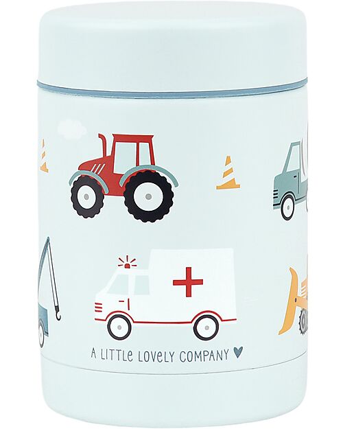 A Little Lovely Company Stainless Steel Food Holder Thermos - 300 ml - Vehicles Thermos Bottles
