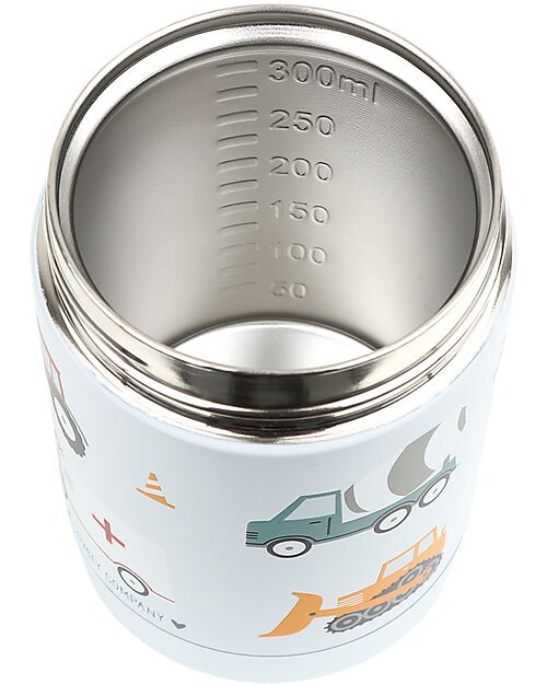 A Little Lovely Company Stainless Steel Food Holder Thermos - 300 ml - Vehicles Thermos Bottles