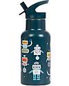 A Little Lovely Company Stainless Steel Insulated Bottle - 350 ml - Robot Thermos Bottles