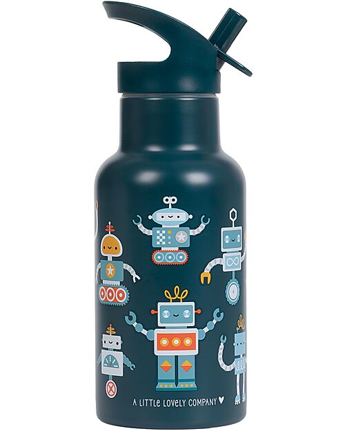 A Little Lovely Company Stainless Steel Insulated Bottle - 350 ml - Robot Thermos Bottles