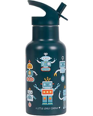 A Little Lovely Company Stainless Steel Insulated Bottle - 350 ml - Robot Thermos Bottles