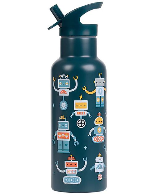 A Little Lovely Company Stainless Steel Insulated Bottle - 500 ml - Robot Thermos Bottles
