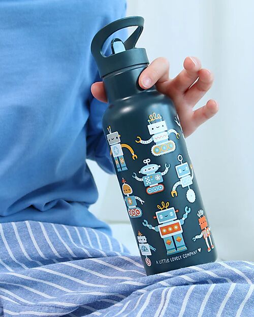 A Little Lovely Company Stainless Steel Insulated Bottle - 500 ml - Robot Thermos Bottles