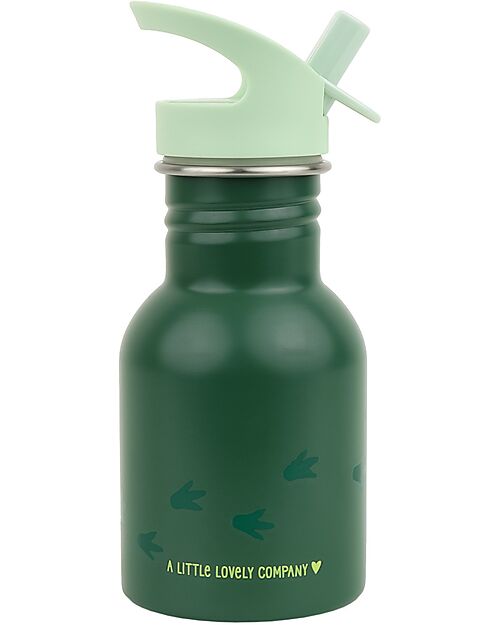 A Little Lovely Company Stainless Steel Insulated Water Bottle - 350 ml - Dinosaur Thermos Bottles