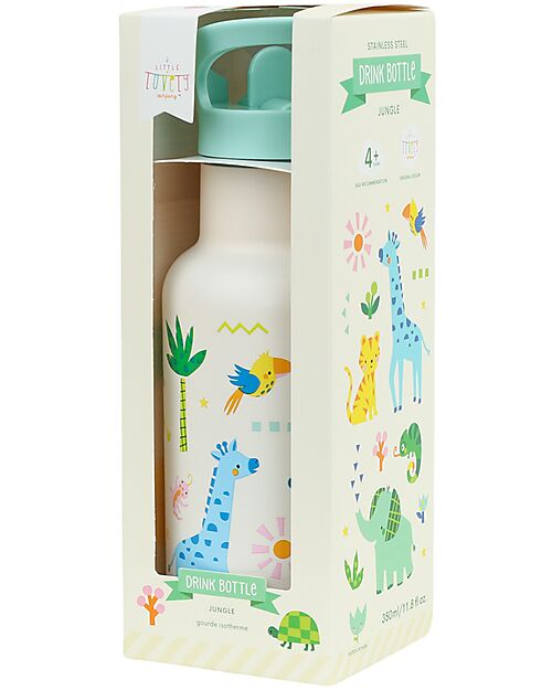A Little Lovely Company Stainless Steel Insulated Water Bottle - 350 ml - Jungle Thermos Bottles