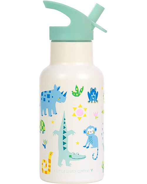 A Little Lovely Company Stainless Steel Insulated Water Bottle - 350 ml - Jungle Thermos Bottles
