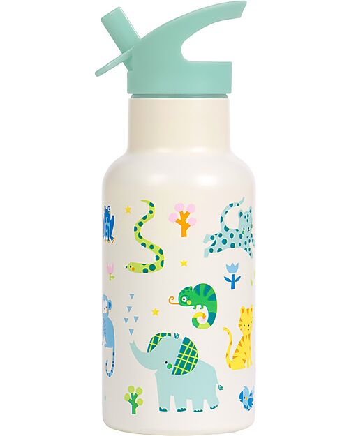 A Little Lovely Company Stainless Steel Insulated Water Bottle - 350 ml - Jungle Thermos Bottles