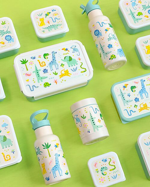 A Little Lovely Company Stainless Steel Insulated Water Bottle - 350 ml - Jungle Thermos Bottles