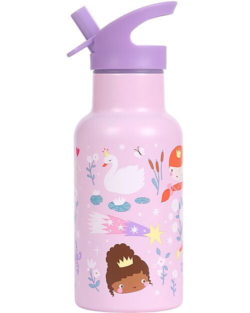 A Little Lovely Company Stainless Steel Insulated Water Bottle - 350 ml - Princesses Thermos Bottles