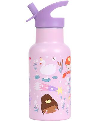 A Little Lovely Company Stainless Steel Insulated Water Bottle - 350 ml - Princesses Thermos Bottles