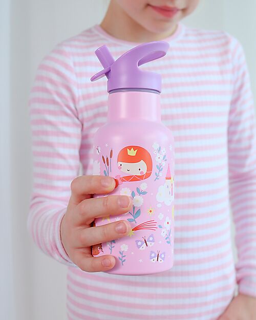 A Little Lovely Company Stainless Steel Insulated Water Bottle - 350 ml - Princesses Thermos Bottles