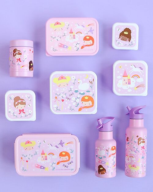 A Little Lovely Company Stainless Steel Insulated Water Bottle - 350 ml - Princesses Thermos Bottles