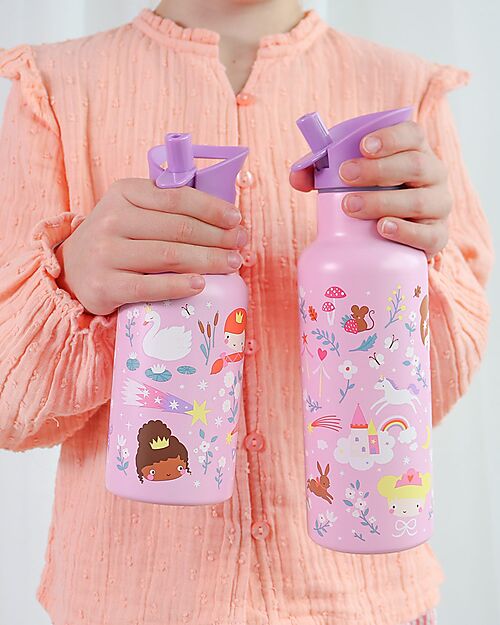 A Little Lovely Company Stainless Steel Insulated Water Bottle - 350 ml - Princesses Thermos Bottles