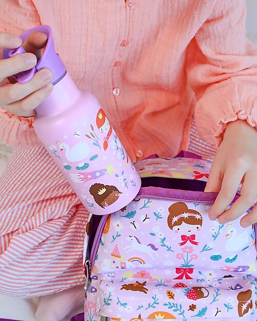 A Little Lovely Company Stainless Steel Insulated Water Bottle - 350 ml - Princesses Thermos Bottles