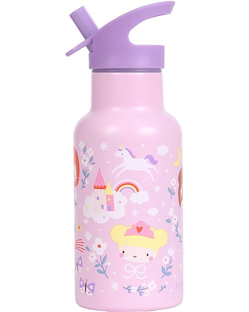A Little Lovely Company Stainless Steel Insulated Water Bottle - 350 ml - Princesses Thermos Bottles