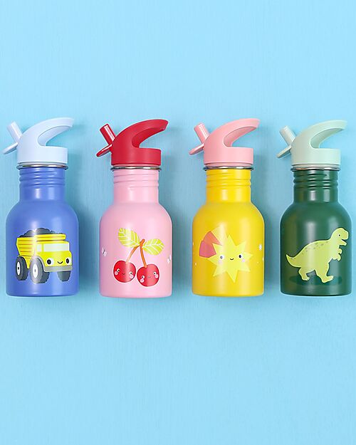 A Little Lovely Company Stainless Steel Insulated Water Bottle - 350 ml - Tractor Thermos Bottles