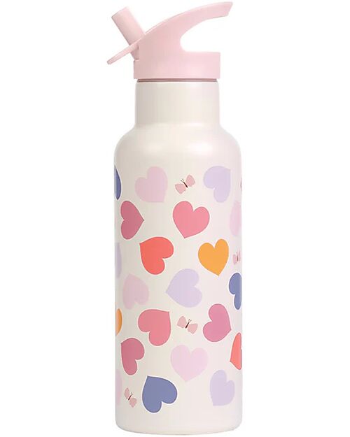 A Little Lovely Company Stainless Steel Insulated Water Bottle - 500 ml - Hearts Thermos Bottles