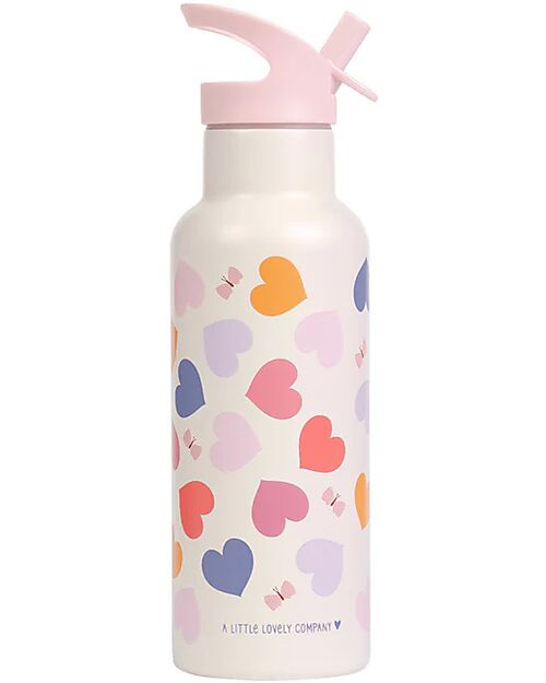 A Little Lovely Company Stainless Steel Insulated Water Bottle - 500 ml - Hearts Thermos Bottles