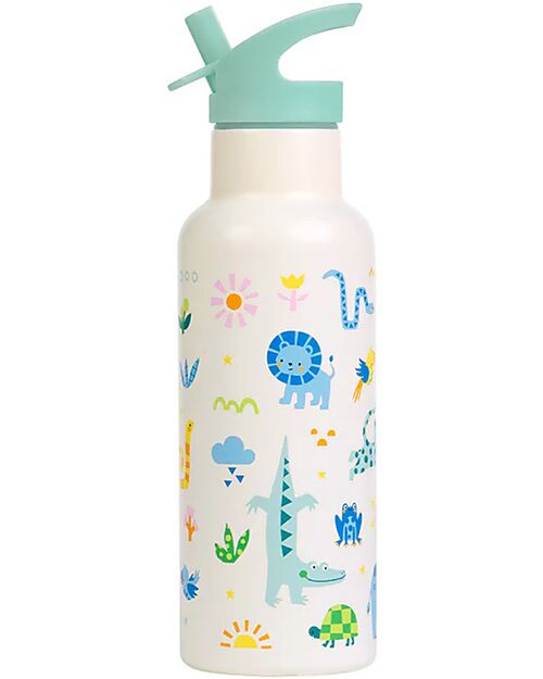 A Little Lovely Company Stainless Steel Insulated Water Bottle - 500 ml - Jungle Thermos Bottles