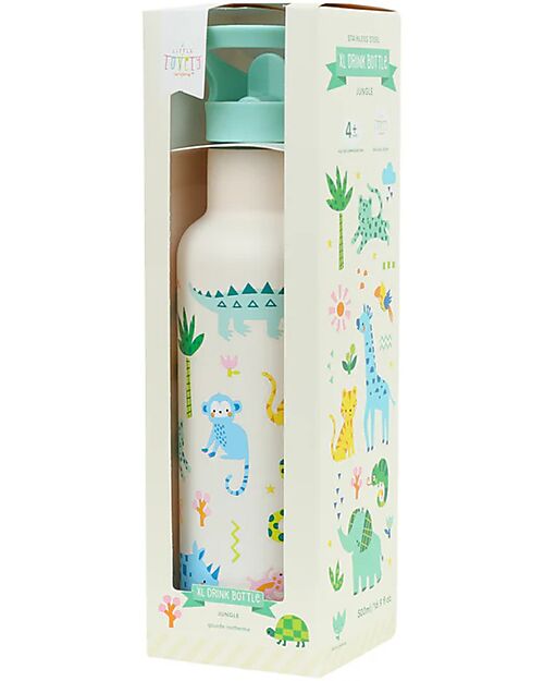 A Little Lovely Company Stainless Steel Insulated Water Bottle - 500 ml - Jungle Thermos Bottles