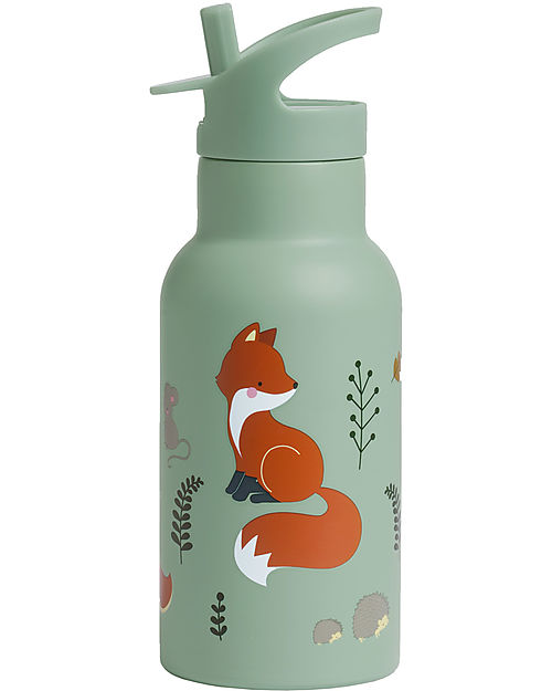 A Little Lovely Company Stainless Steel Water Bottle - 350 ml - Forest Friends Thermos Bottles