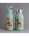 A Little Lovely Company Stainless Steel Water Bottle - 350 ml - Forest Friends Thermos Bottles