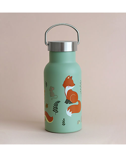 A Little Lovely Company Stainless Steel Water Bottle - 350 ml - Forest Friends Thermos Bottles