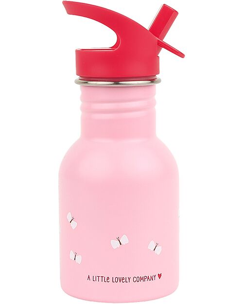 A Little Lovely Company Stainless Steel Water Bottle - 350 ml - Happy Cherries Non-Thermal Water Bottles