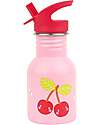 A Little Lovely Company Stainless Steel Water Bottle - 350 ml - Happy Cherries Non-Thermal Water Bottles