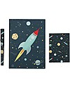A Little Lovely Company Stationery Set, Space (Hardcover notebook, little writing pad, pen) Creative Toys