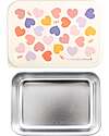 A Little Lovely Company Steel Lunch Box - Hearts - 17.5 x 6 x 12.5 cm Food Containers