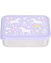A Little Lovely Company Steel Lunch Box - Unicorns - 17.5 x 6 x 12.5 cm Food Containers
