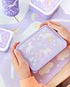 A Little Lovely Company Steel Lunch Box - Unicorns - 17.5 x 6 x 12.5 cm Food Containers