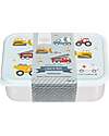 A Little Lovely Company Steel Lunch Box - Vehicles - 17.5 x 6 x 12.5 cm Food Containers