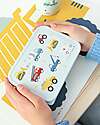 A Little Lovely Company Steel Lunch Box - Vehicles - 17.5 x 6 x 12.5 cm Snack Boxes