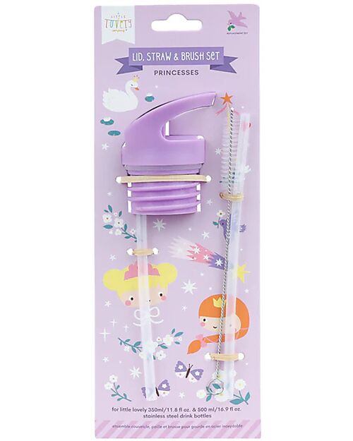 A Little Lovely Company Straw and Pipe Cleaner Cap Kit - Princesses Bottle Accessories