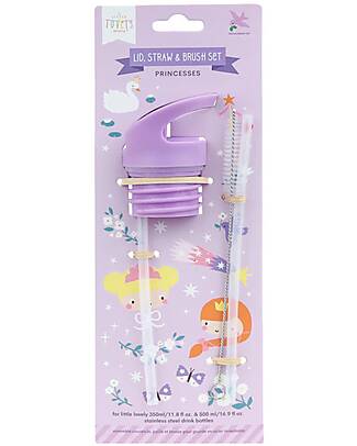 A Little Lovely Company Straw and Pipe Cleaner Cap Kit - Princesses Bottle Accessories
