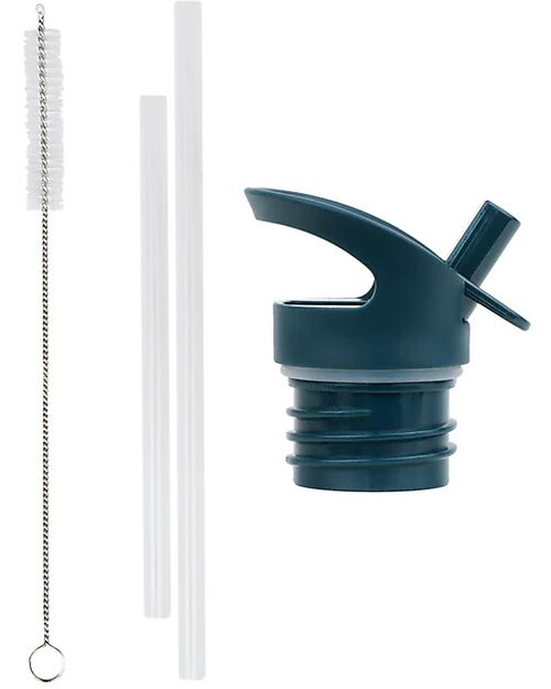 A Little Lovely Company Straw Cap and Brush Kit - Robot Bottle Accessories