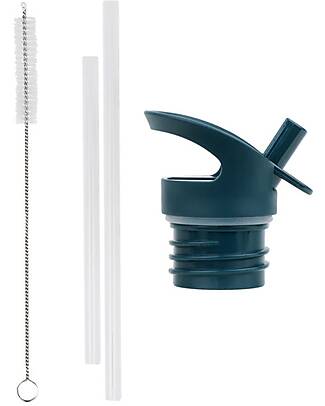 A Little Lovely Company Straw Cap and Brush Kit - Robot Bottle Accessories