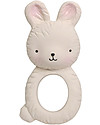 A Little Lovely Company Teething Ring, White Bunny - 100% Natural Rubber Teethers