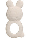 A Little Lovely Company Teething Ring, White Bunny - 100% Natural Rubber Teethers